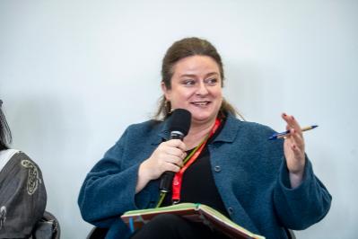 panel speaker on stage